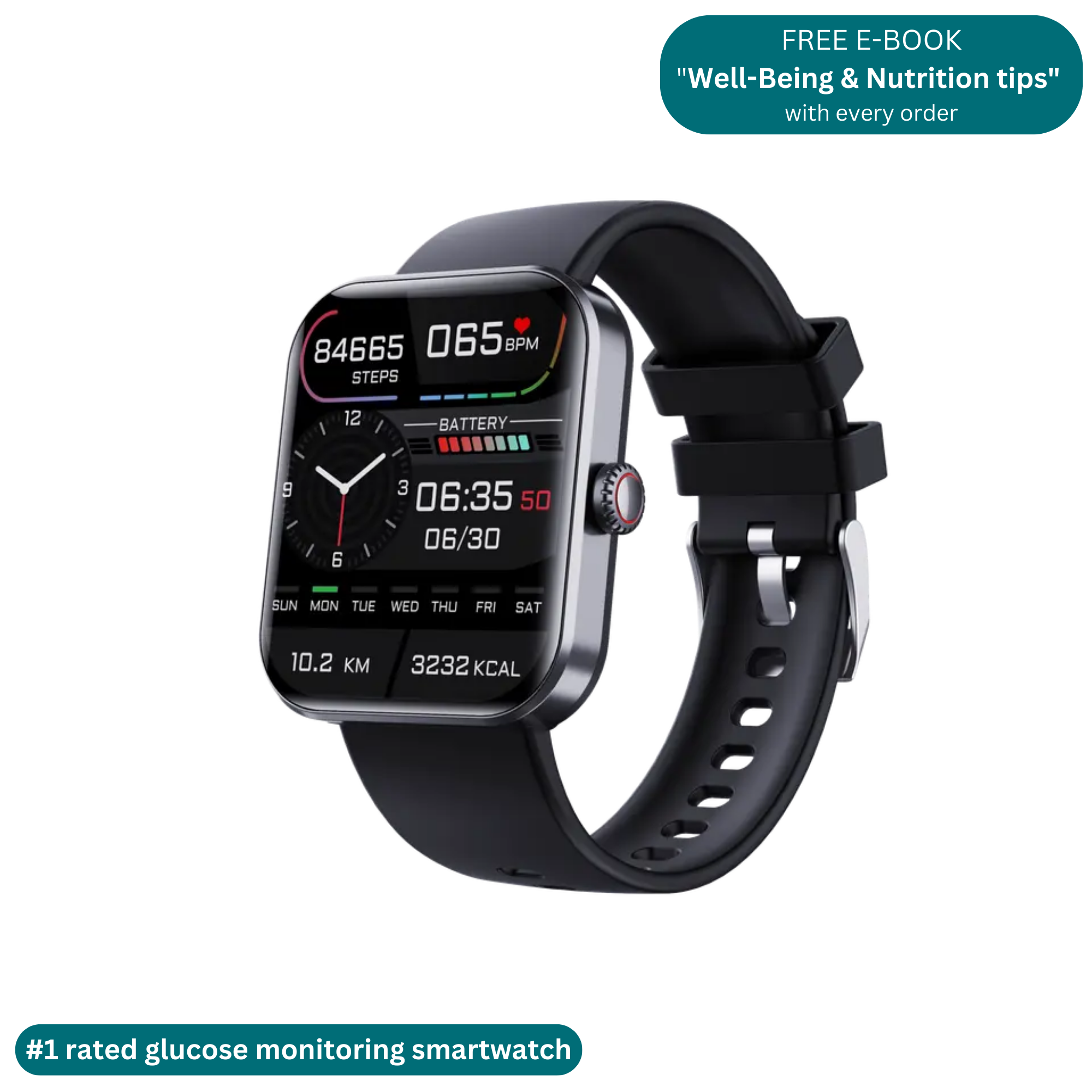 non-invasive glucose monitoring smartwatch - FREE SHIPPING