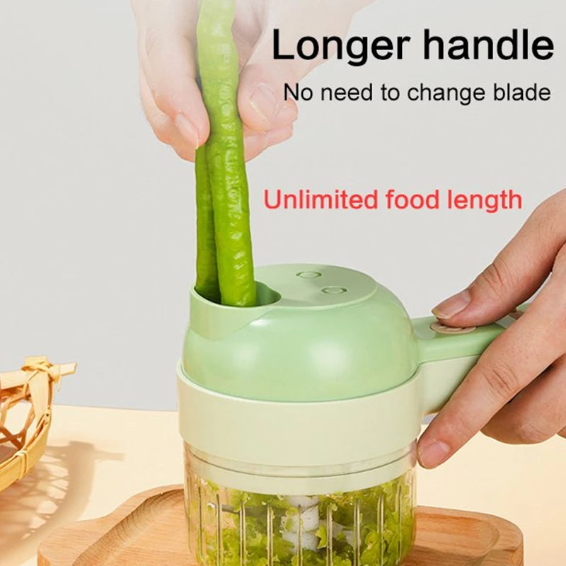 4 In 1 Handheld Electric Vegetable Cutter Set（50% OFF）